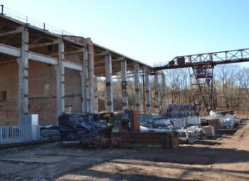 Industrial site with a railway line in Kharkov